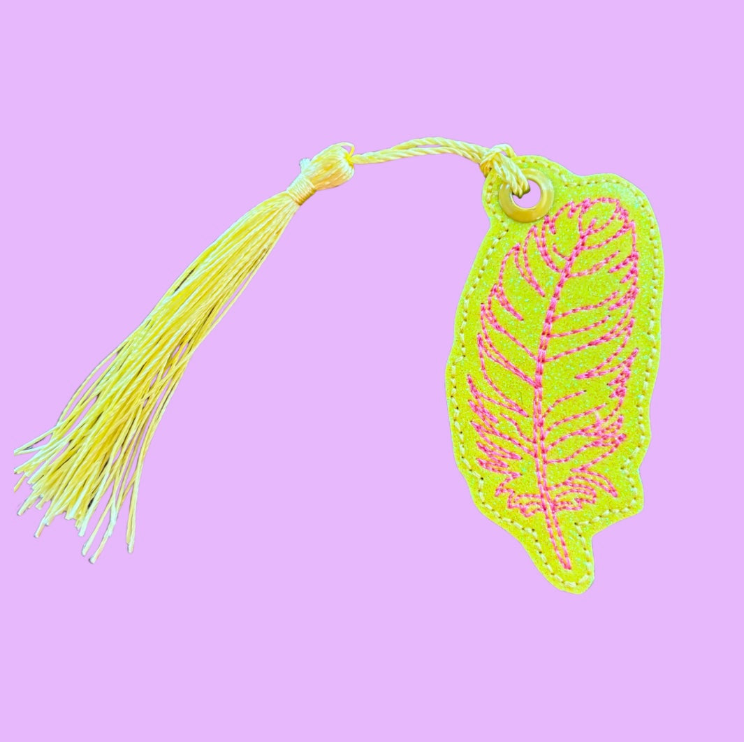 Feather Glitter Bookmark
