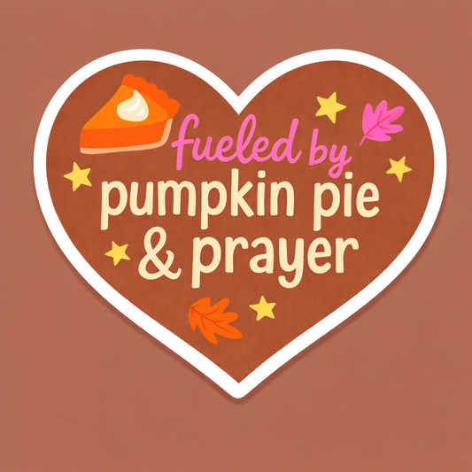 Fueled by Pumpkin Pie & Prayer Sticker