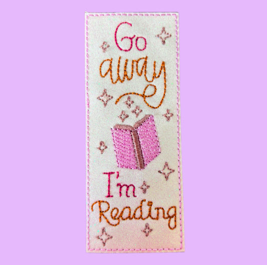 Go Away, I’m Reading Glitter Bookmark