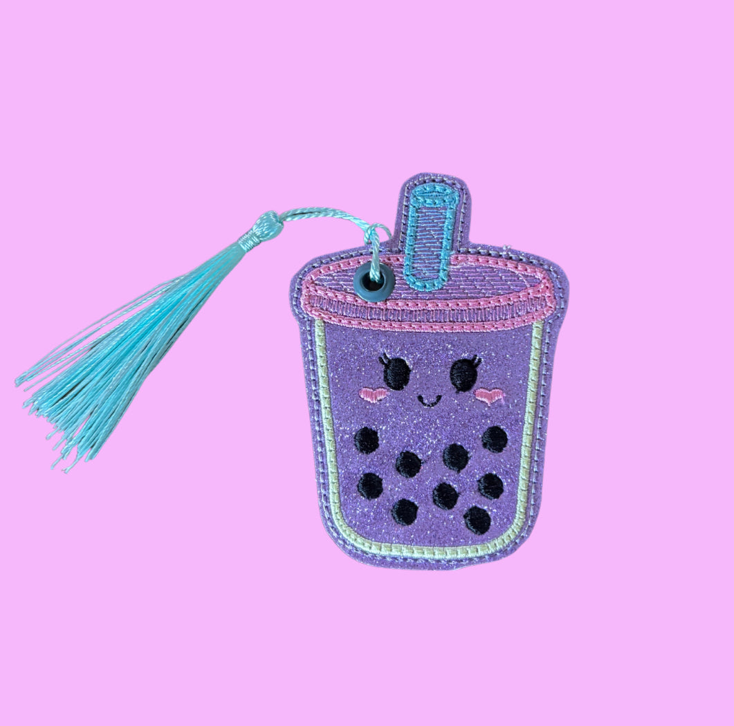 Sweet Boba Tea Glitter Bookmark