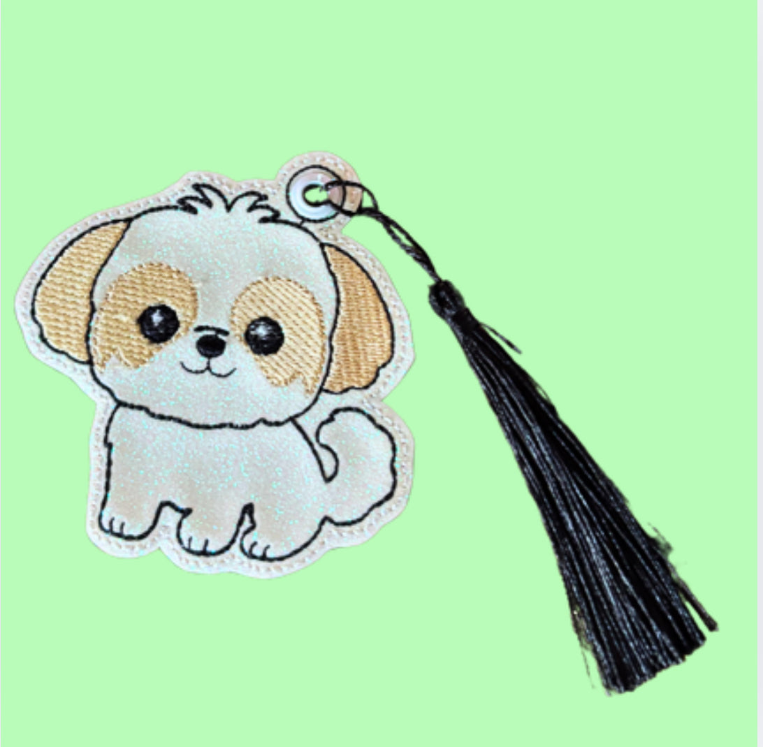 Shih Tzu Glitter Bookmark