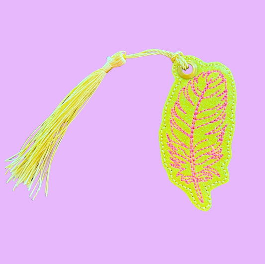 Feather Glitter Bookmark