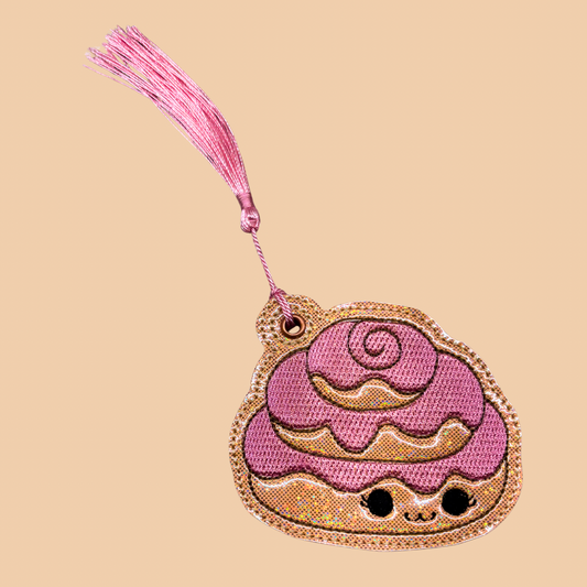Cinnamon Roll Glitter Bookmark