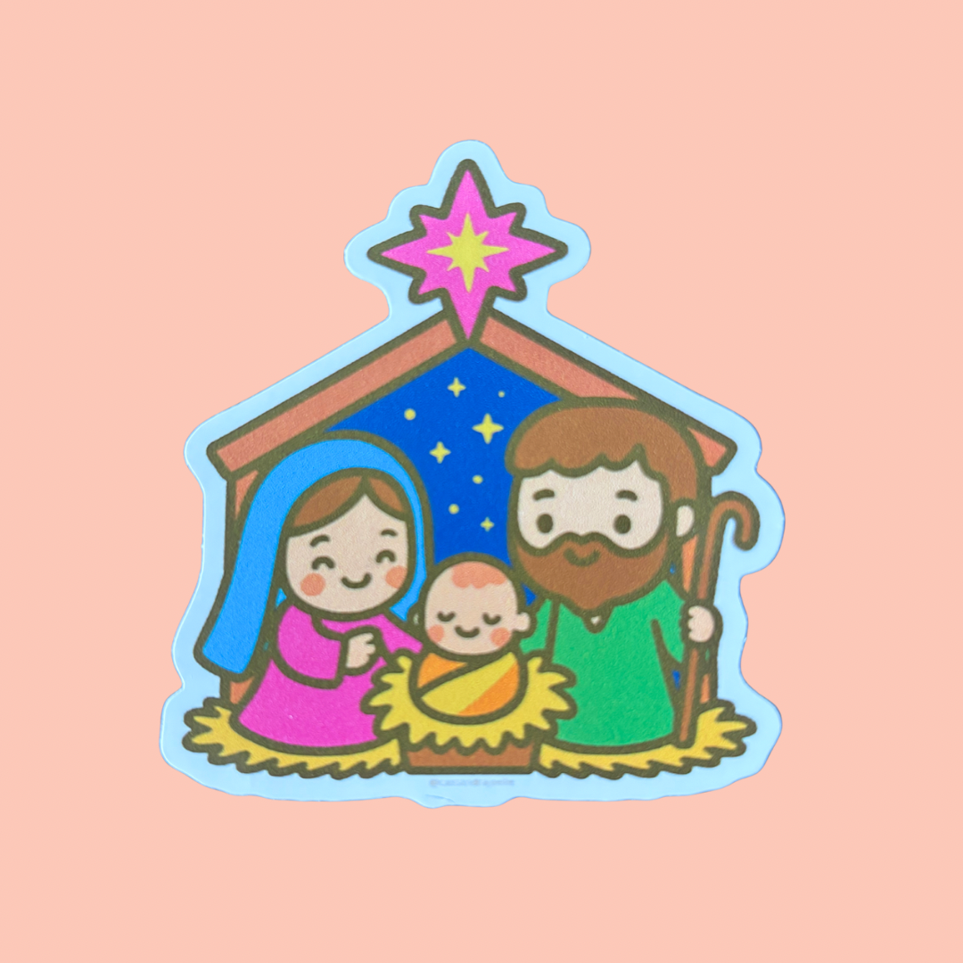 Manger Scene 3" Waterproof Vinyl Sticker