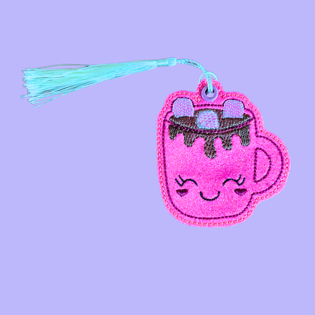 Hot Cocoa Glitter Bookmark