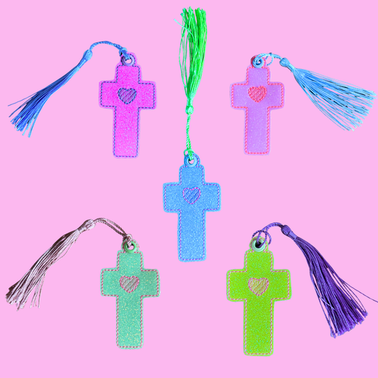 Little Cross Glitter Bookmark