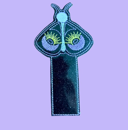 Funky Moth Glitter Bookmark